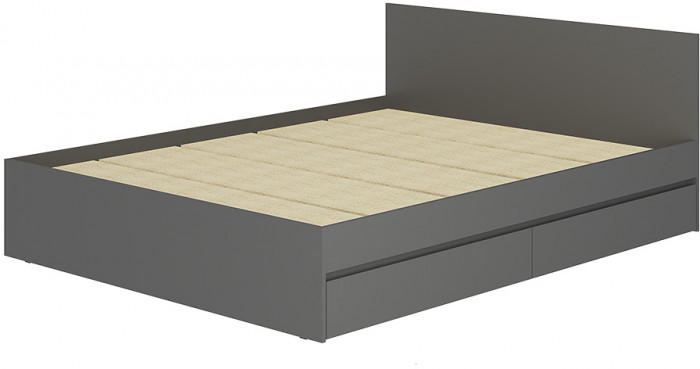 Кровать 1,6 м Симпл КР-17, графит