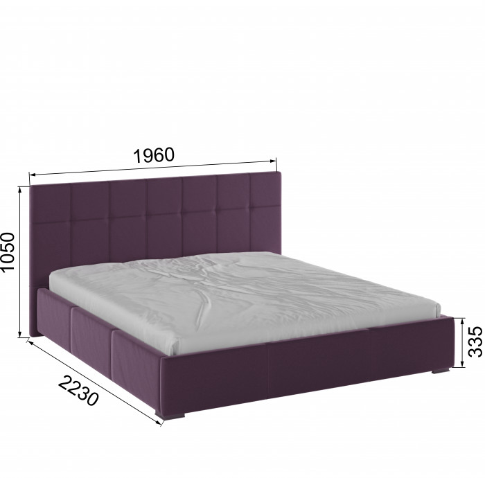 Рио Кровать интерьерная 180 винный квадрат, ПМ