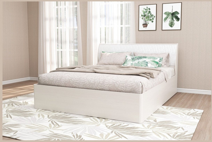 Кэт-6 Бодега/Caiman Белый Кровать 1,6 арт.001-М (Бодега/Caiman Белый)