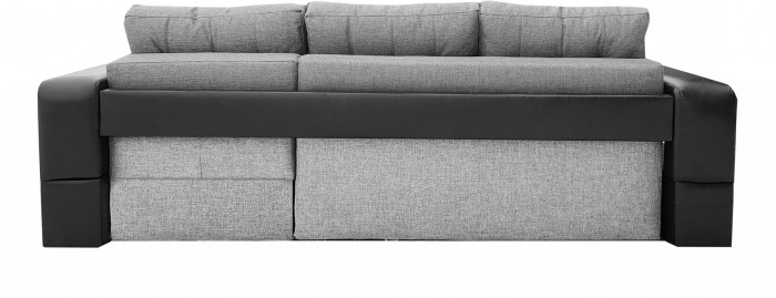 Диван еврокнижка Манчестер с подсветкой УГЛОВОЙ 160  рогожка серая НПБ