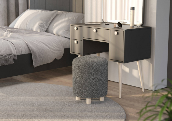 Банкетка 6-5137ТКШтем.серый Марта, ткань тёмно-серая