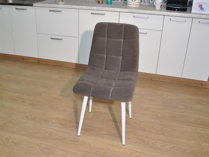 Стул Х / белый / велюр коричневый