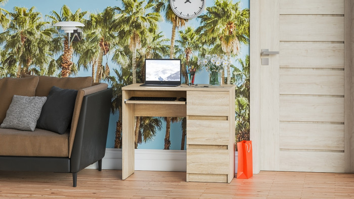 Мори компьютерный стол МС-6 правый, дуб сонома