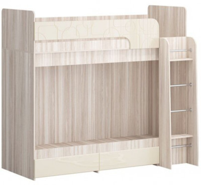 Двухъярусная кровать Бемби МДФ NEW, ясень (Фисташка, Ясень шимо светлый)