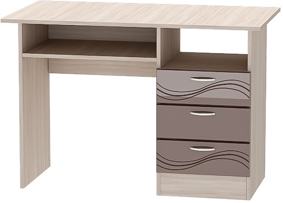 Детская комната Бриз МДФ, набор 3, Ясень светлый/Шоколад (Волна)