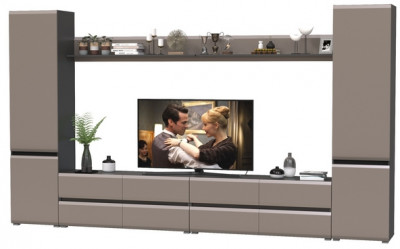 Сидней Комплектация № 101, цвет корпус: антрацит/фасады: МДФ веллюто капучино, ШхГхВ 359,8х41,3х205,2 см., универсальная сборка