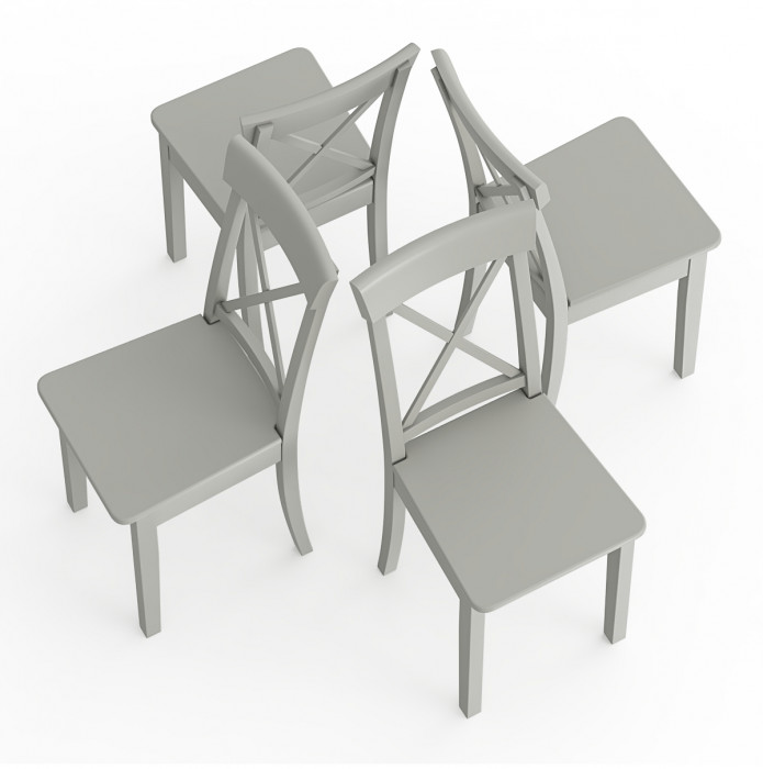 Четыре стула Мебель--24 Гольф-14 разборных, цвет серый, деревянное сиденье серое, ШхГхВ 41х42х95 см., от пола до верха сиденья 47 см.