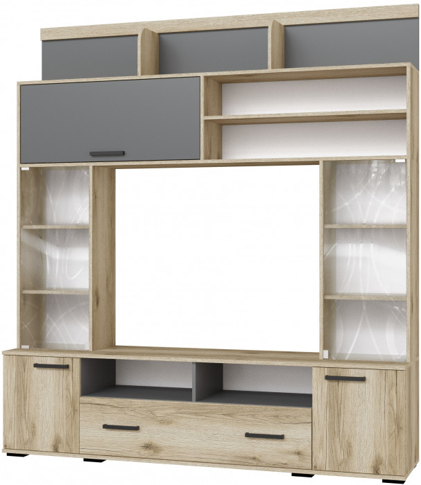 Гостиная Оскар-18 ОГЦС-2, Дуб делано/Графит серый