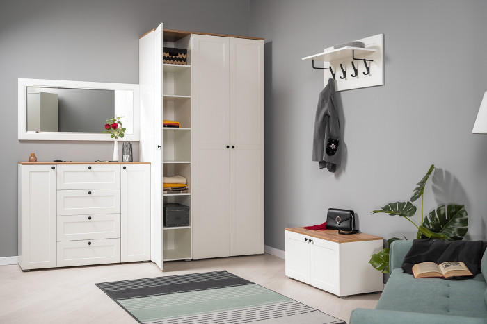 Остин Набор шкафов 01, белый шагрень/дуб крафт золотой