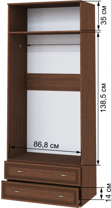 Ливорно Шкаф 2-х ств. ЛШ-22 орех донской