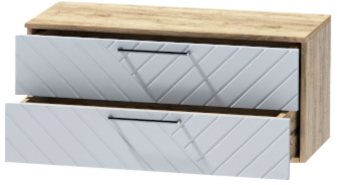 Тумба-5 прикроватная подвесная "Иннэс-7", Крафт золотой/Монблан Р-856