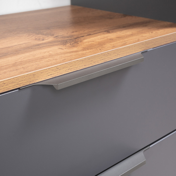 Октава Прихожая 42, серый графит/дуб крафт золотой/фасады МДФ серый графит