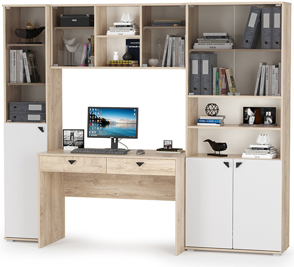 Бостон № 30, дуб эндгрейн элегантный/фасады МДФ милк рикамо софт