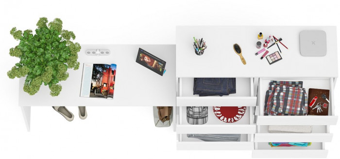 Мори письменный стол МСП1200.1 + Комод МК1200.10, белый