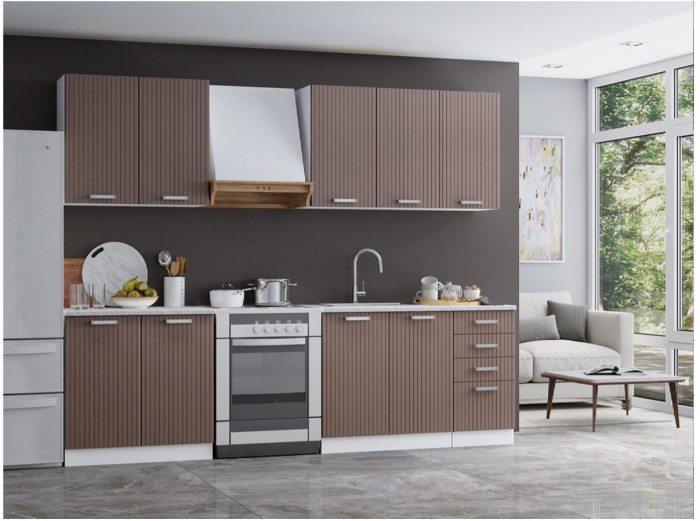 Кухня Вельвет 2000 (Графит софтач, Дуб Сонома)