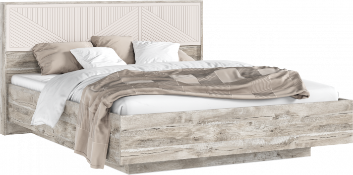 Сильвия Кровать парящая 1,6м с ПМ Кашемир/Дуб Юкон, Дуб Юкон