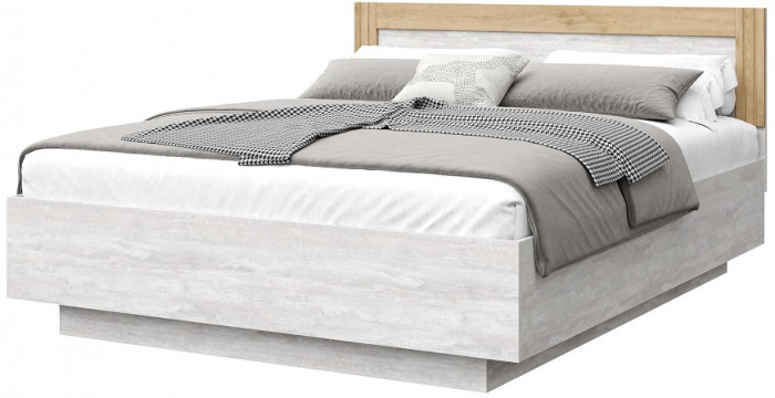 Кровать 120х200 с щитовым основанием "Каен" - Ледяное дерево/Артизан