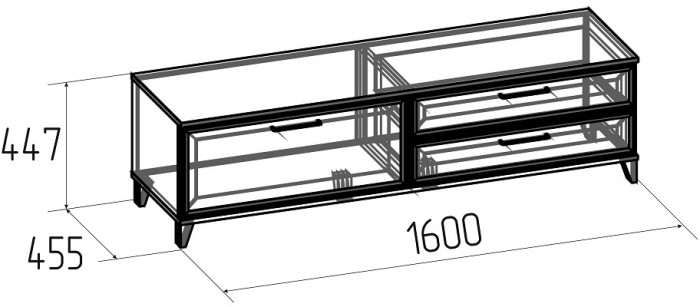 Тумба под телевизор Аурелио 3, белый