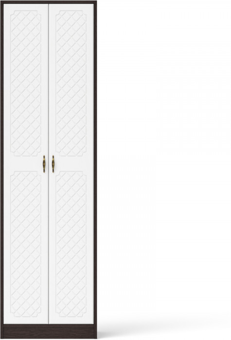 Прихожая П-6 Шкаф, венге/фасады МДФ белое дерево фрезеровка ромб