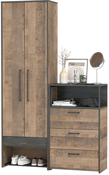 Трувор 13.328.02 Шкаф для одежды + 13.307.02 Комод с ящиками, дуб гранж песочный/интра