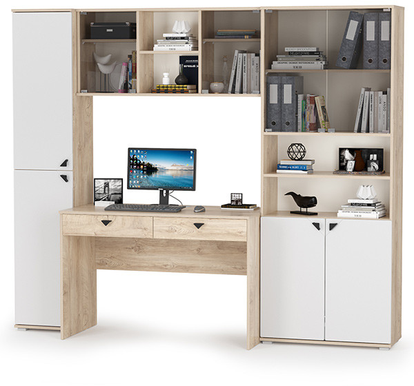 Бостон № 31, дуб эндгрейн элегантный/фасады МДФ милк рикамо софт