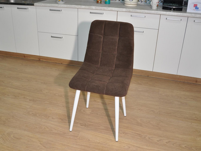 Стул Х / белый / велюр шоколад