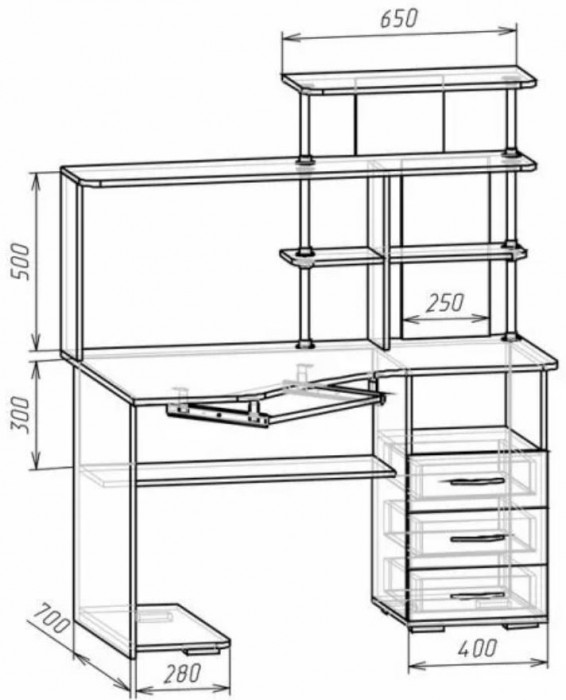 "Форест" стол компьютерный (1300х900х1500) (СНЯТ С ПРО-ВА) венге/лоредо