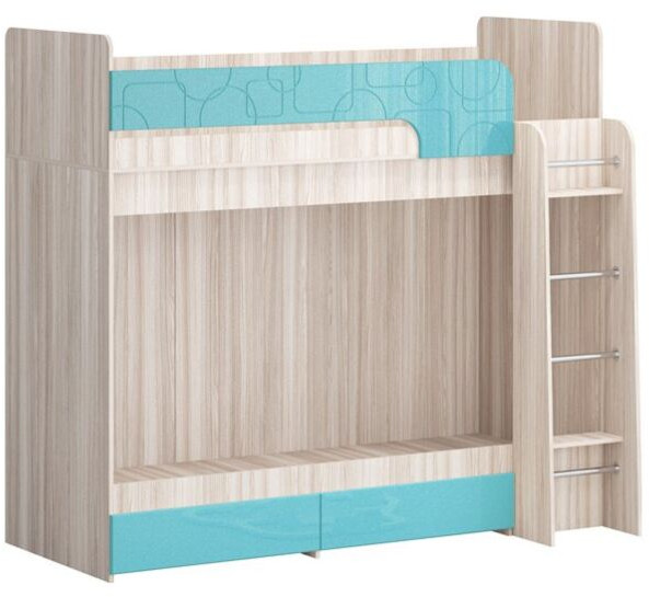 Двухъярусная кровать Бемби МДФ NEW, ясень (Эринус, Ясень шимо светлый)