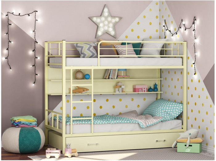 Двухъярусная кровать Севилья 2ПЯ (Серый, Дуб молочный)