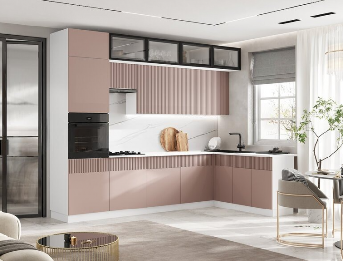Кухня Оливия NEW 3,0х1,8м Шарли пинк