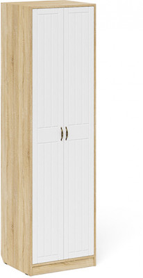 Прихожая П-6 Шкаф, дуб сонома/фасады МДФ белое дерево фрезеровка прованс