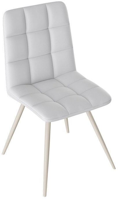 Бруно Стул (конус Т3) (Черный муар матовый/Кожзам Белый)