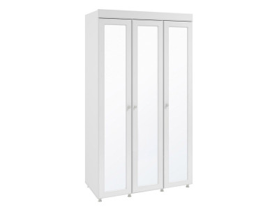 Шкаф 3-х дверный с 3-я зеркалами Монако МН-55 белое дерево