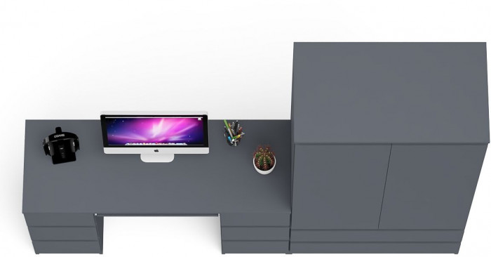 Мори компьютерный стол МС-2 + Шкаф МШ900.1, графит