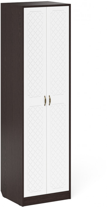 Прихожая П-6 Шкаф + Шкаф, цвет венге/фасады МДФ белое дерево фрезеровка ромб, ШхГхВ 120х50х210 см.