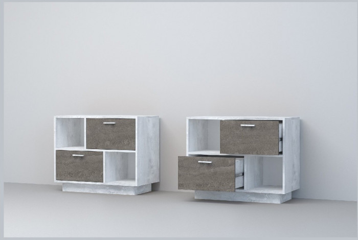 Эго Тумба Т-1 ПД (Камень Темный/Бетон Светлый)