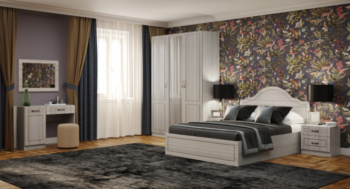 Спальня Апполия, набор 3, Анкор светлый/Сандал белый