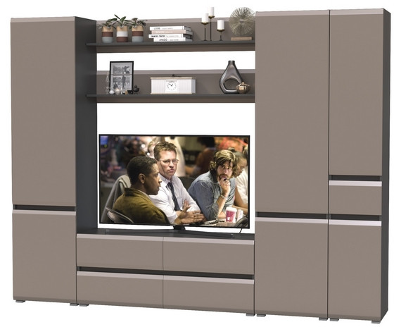 Сидней Комплектация № 063, корпус: антрацит/фасады: МДФ веллюто капучино