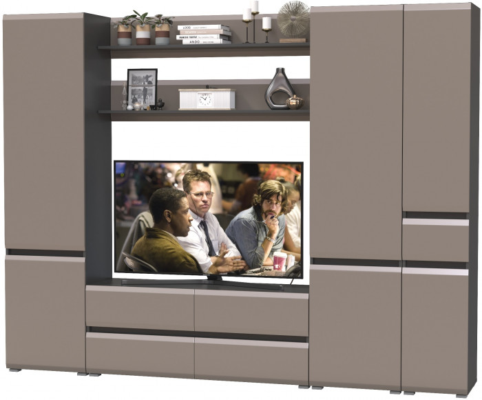 Сидней Комплектация № 063, корпус: антрацит/фасады: МДФ веллюто капучино