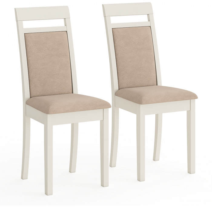 Два стула Мебель--24 Гольф-12 разборных, слоновая кость