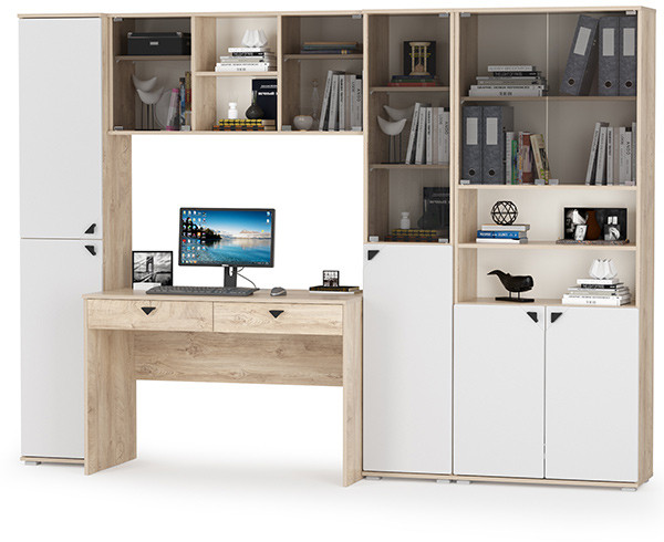 Бостон № 33, дуб эндгрейн элегантный/фасады МДФ милк рикамо софт