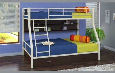 Двухъярусная кровать Гранада-1ПЯ, серый / Венге (ясень шимо темный, Коричневый)