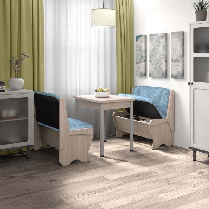 Кухонный набор скамья 950 Лотос - стол Ирис / ясень светлый/лагуна