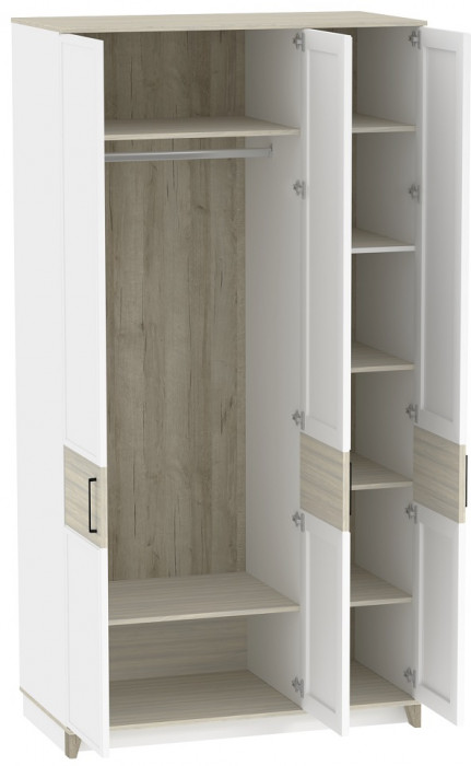 Шкаф для одежды и белья Аурелио 444, Блэквуд Сатиновый, Белый