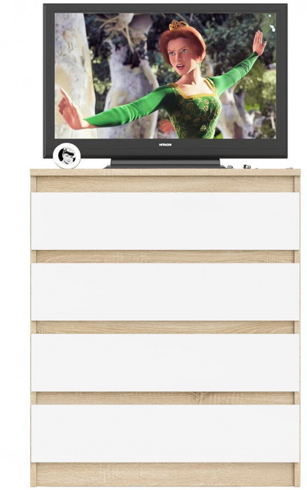 Мори Комод МК800.4, дуб сонома/белый