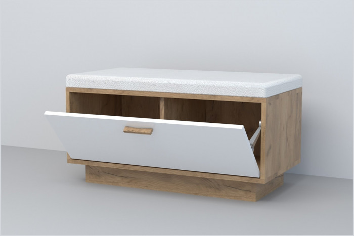 Модульная прихожая ЭГО 1 (Белый глянец/Дуб Крафт Золотой)