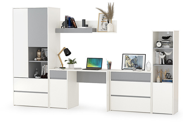 Торонто Компоновка № 01, белый шагрень/стальной серый