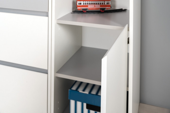 Торонто Компоновка № 01, белый шагрень/стальной серый