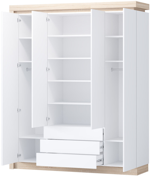 Астра Шкаф №3, Белый глянец/Сонома