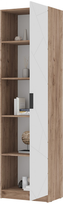 ОРЕГОН ПН 01 Пенал комбинированный (600х2100х400) Фасад МДФ БЕЛЫЙ СУПЕРМАТ,ДУБ КРАФТ ТАБАЧНЫЙ/Корпус ДУБ КРАФТ ТАБАЧНЫЙ